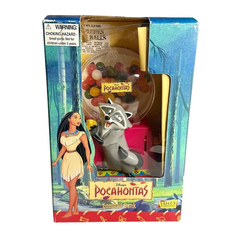 1995 DISNEY'S POCAHONTAS MEEKO GUMBALL BANK Janex NEW